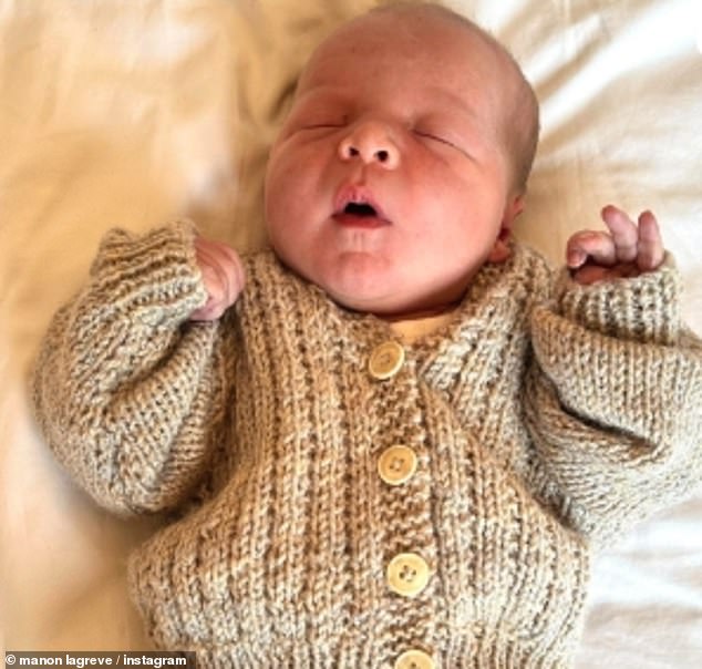 The proud parents also documented the moment their daughter Fleur, two, met her brother for the first time, which they shared alongside the announcement