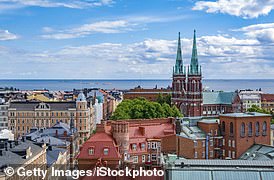 Aerial view of Helsinki, the capital of Finland