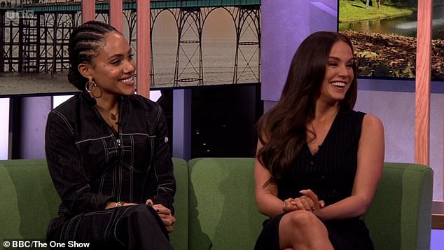 Vicky Pattinson and Alex Scott were all smiles as they discussed their hilarious team bonding moment during Comic Relief's coldest ever challenge on The One Show on Tuesday
