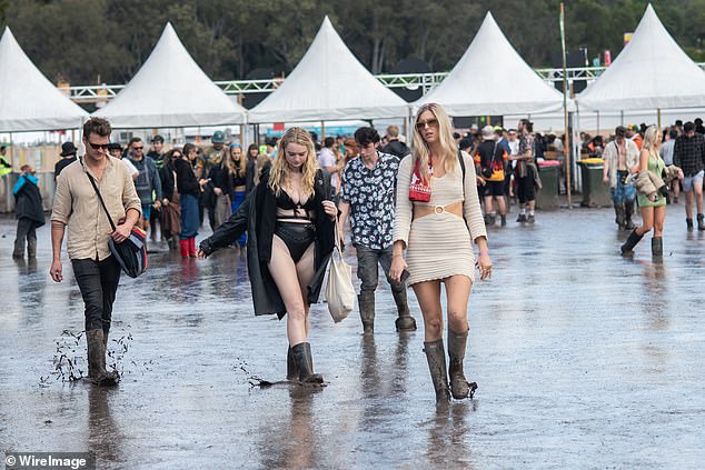 Partygoers had to wait until 6pm, some sleeping in their cars – but were turned around as mud made access to campsites impossible