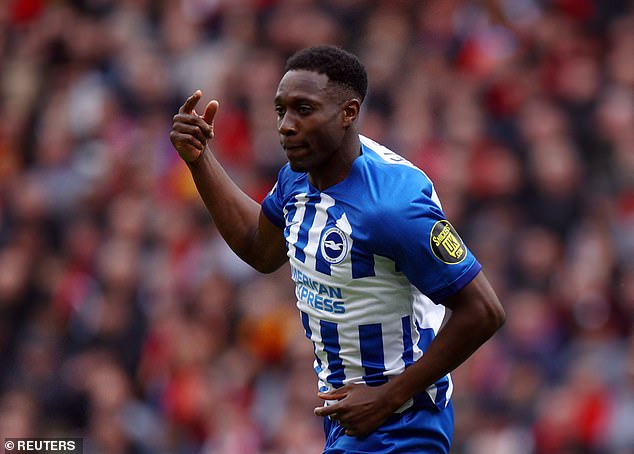 Danny Welbeck scored a stunning goal to give Brighton a shock lead at Anfield