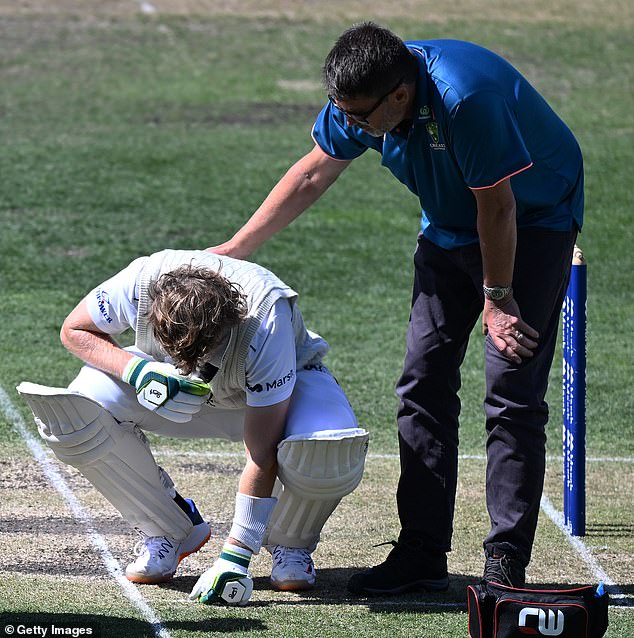 Will Pucovski suffered another blow to the head while batting during Victoria's Sheffield Shield clash with Tasmania in Hobart