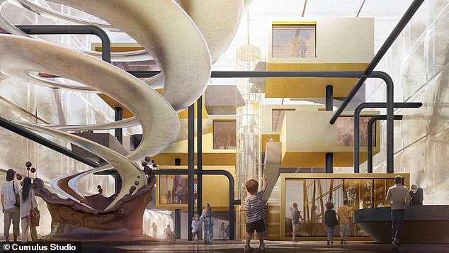 Tasmania could become home to the world's largest chocolate fountain if the Liberals are re-elected (photo, artwork of the proposed Chocolate Experience)