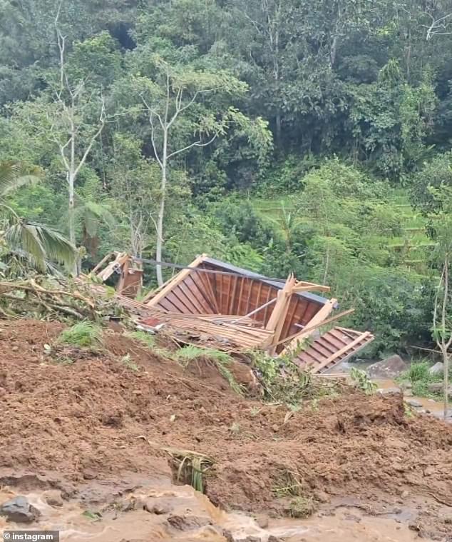 An Australian woman is one of two tourists killed on the Indonesian holiday island of Bali after heavy rain caused a landslide that swept away their villa.