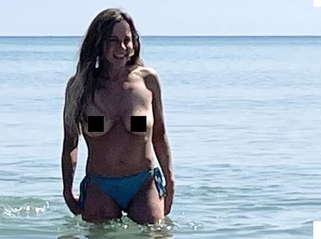 Former CBeebies presenter Sarah-Jane Honeywell, 50, shared a topless photo of herself on Instagram on Tuesday