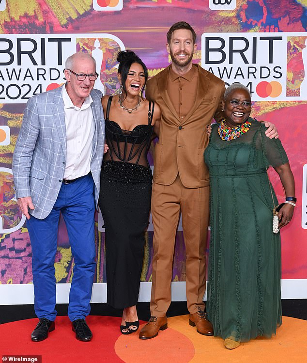 Vick Hope took her parents to the 2024 BRIT Awards on Saturday to support her husband Calvin Harris