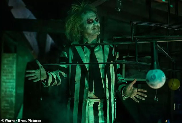 Michael Keaton donned his iconic black and white suit again for the first look at Beetlejuice Beetlejuice, the highly anticipated sequel to director Tim Burton's 1988 classic