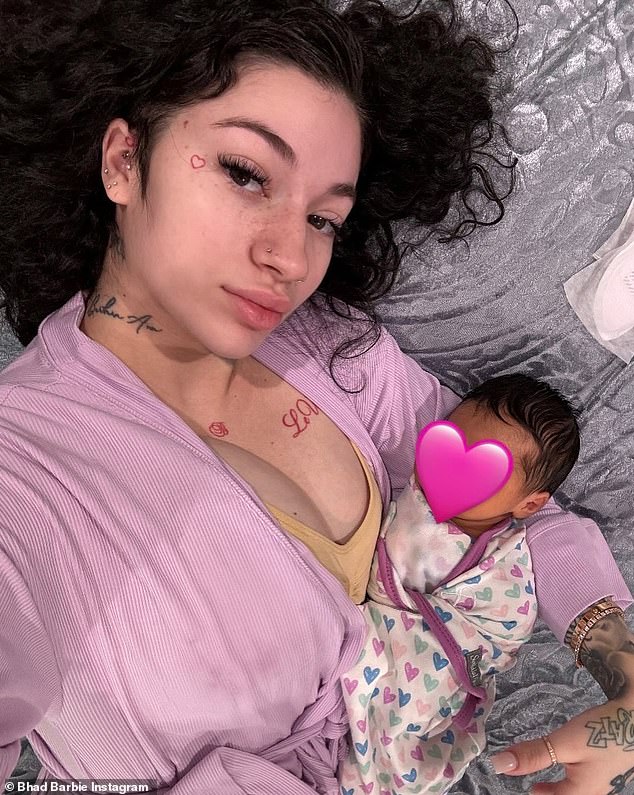 Bhad Bhabie, 20, shared a photo of herself with her daughter Kali Love for the first time in a sweet Instagram post uploaded on Saturday