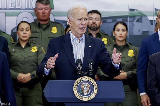 President Joe Biden began his remarks at the border by talking about wildfire damage in Texas, then attacked people saying 'climate change doesn't exist'