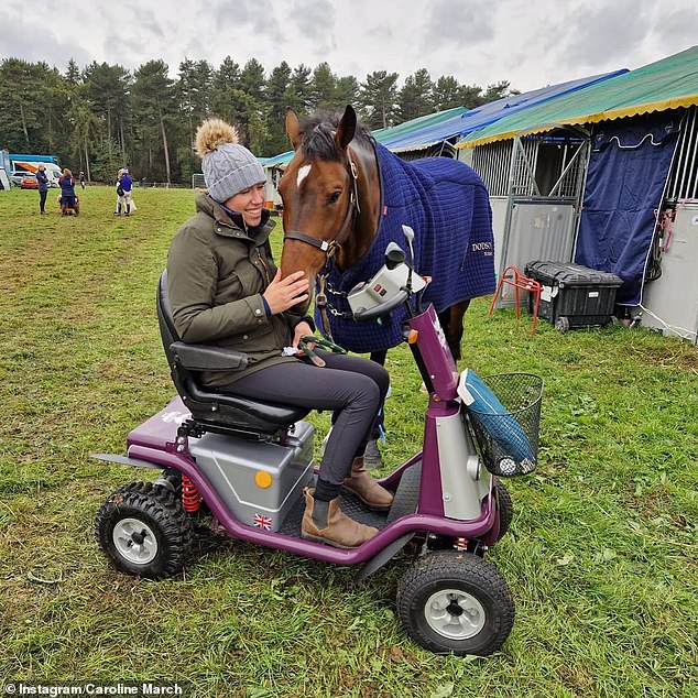 Professional racer Caroline March, 31, suffered a horror fall in April 2022