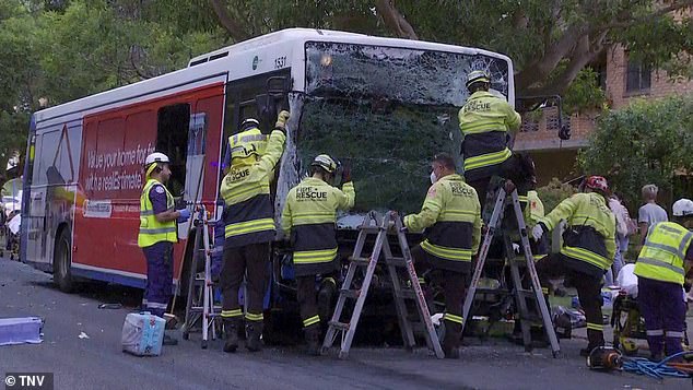 Dozens of passengers have been injured after two buses collided in Sydney's south-west