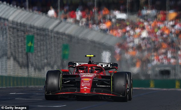 McGarvey sent a company-wide email to the network's employees on Monday afternoon, thanking the staff for their efforts and involvement in broadcasting the race.  Pictured: Carlos Sainz driving Ferrari SF-24 on the track during the F1 Australian Grand Prix