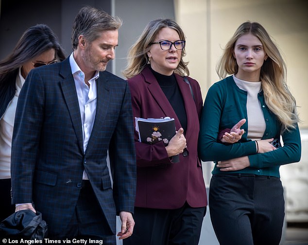 Child killer Rebecca Grossman (center) won't be banned from using phones in prison, despite claims she tried to tamper with witnesses and interfere with jurors