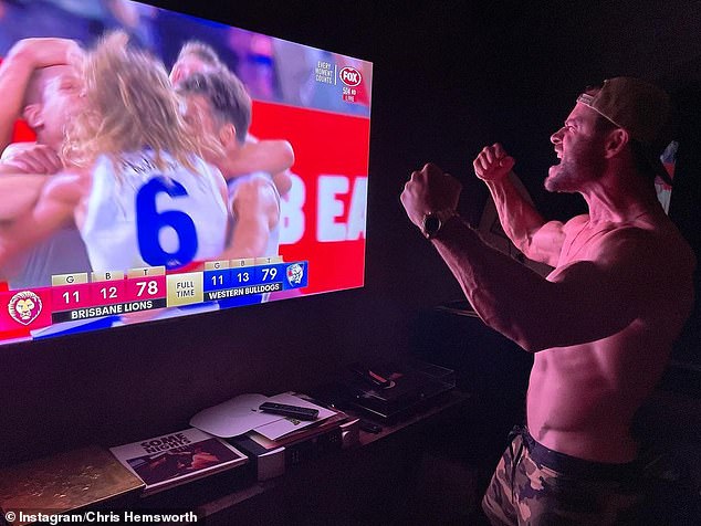 Thor star Chris is often seen at Bulldogs matches, sharing posts on social media of him watching the matches on TV
