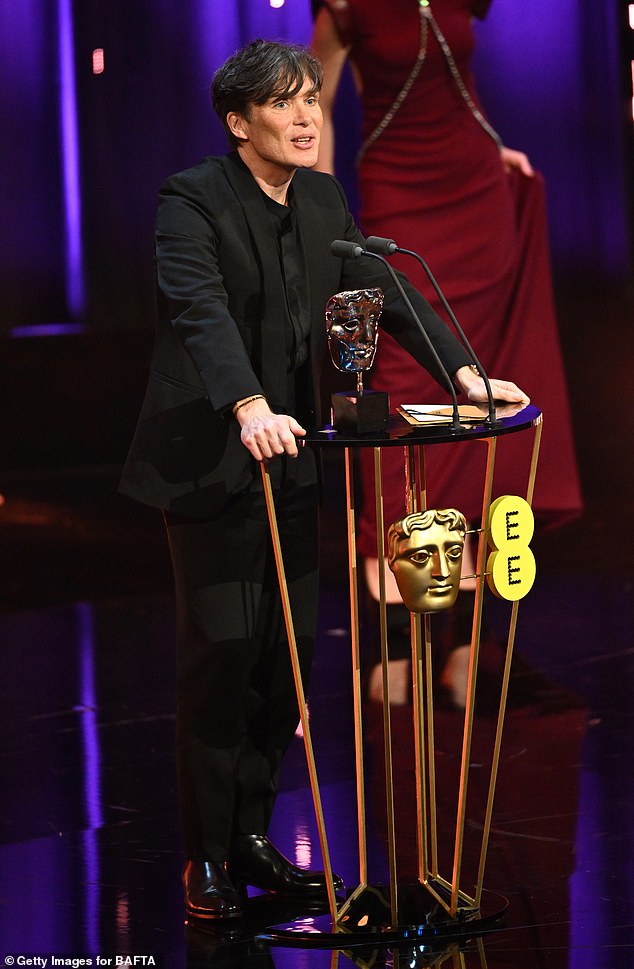 It comes after Cillian paid a heartfelt tribute to his wife and sons when he won the BAFTA for Best Actor for his role in Oppenheimer last month.