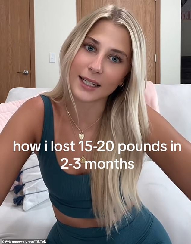 Jenna Sickler, 20, from Ohio, went viral on TikTok after describing how she lost 15 to 20 pounds and transformed her body in about two to three months