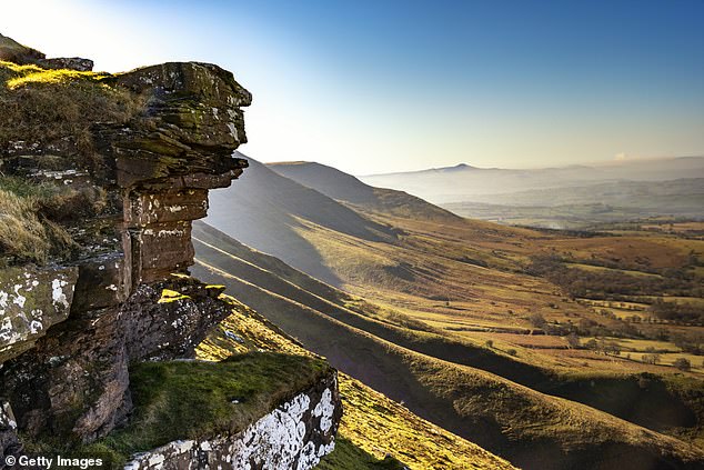 The three-metre-tall steel block that resembled the shape of the famous chocolate bar was spotted on Hay Bluff