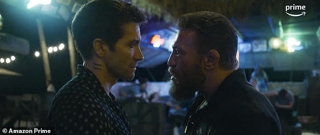 Here Jake is seen face to face with Conor, a huge UFC champion, at the dive bar