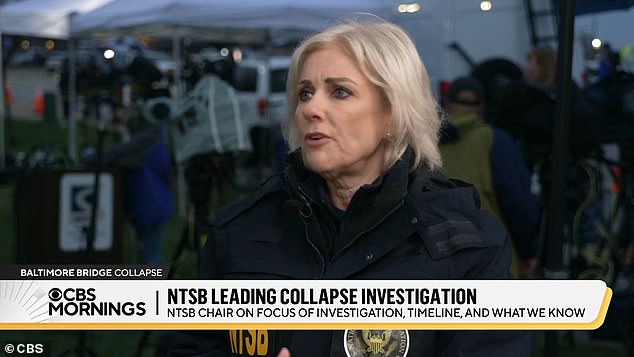 National Transportation Safety Board (NTSB) Chairman Jennifer Homendy said she hopes the freighter's black box will provide answers to the catastrophe