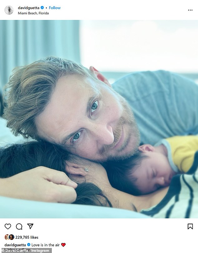 David Guetta, 56, revealed that he and girlfriend Jessica Ledon, 32, have welcomed their first child together – a son – in a joint Instagram post on Sunday