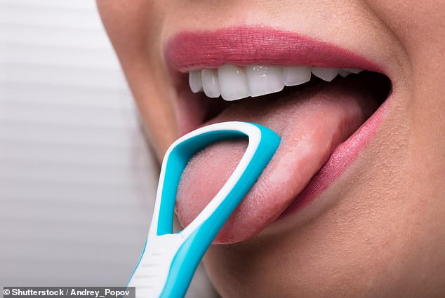 Her first and 'most important' advice was to clean your tongue.  She added that scrapers – like the one above – are more effective for this than a toothbrush