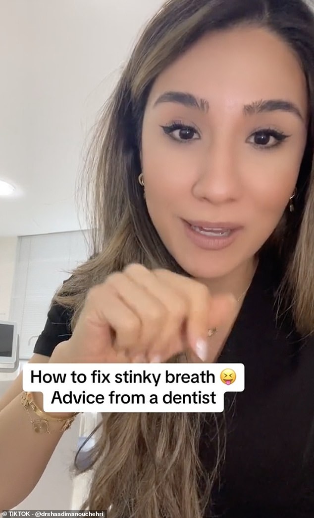 Dr.  Shaadi Manouchehri (pictured), from London-based Smart Dental & Aesthetics, gave three key pieces of advice on how to help with bad breath, beyond just brushing