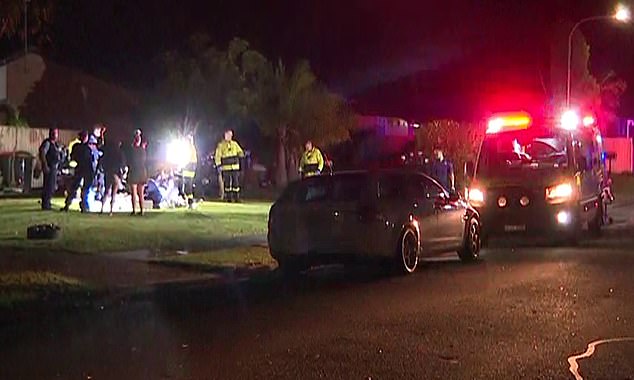 The incident broke out after an argument with neighbor Corey Porter, 27, on Cygnus Close, Doonside in Sydney's west, just before 9pm.