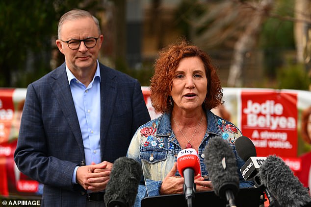 Anthony Albanese's birthday wish has come true as Labor retains a crucial seat after a by-election in Melbourne's Dunkley electorate (the Prime Minister is pictured with candidate Jodie Belyea)