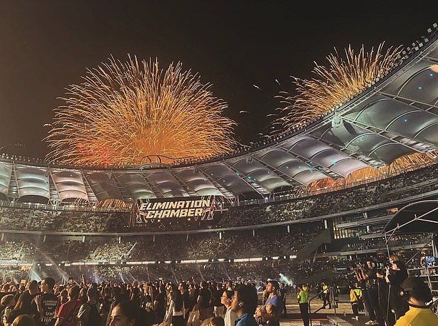 The Opus Stadium, which accommodated more than 50,000 spectators that evening, in all its glory