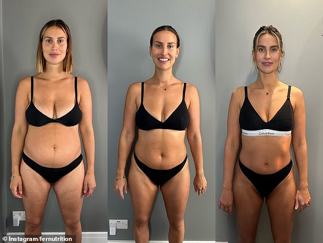 Ferne McCann showed off her incredible 2.5 stone weight loss when she shared her progress photos on Instagram on Monday