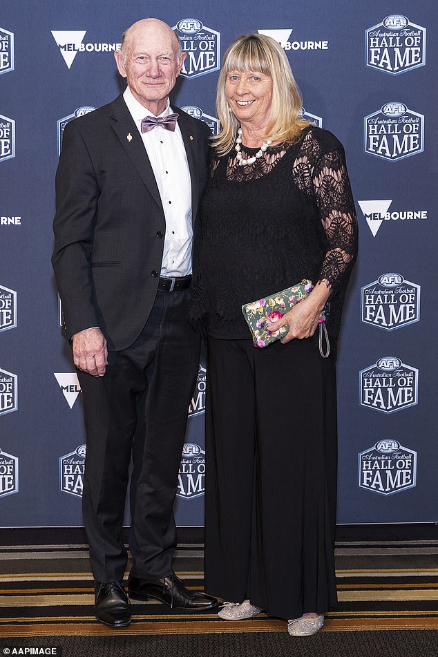 Denise and Kevin Bartlett (pictured at a 2019 Australian Football Hall of Fame ceremony) married in 1970 and share three daughters and a son