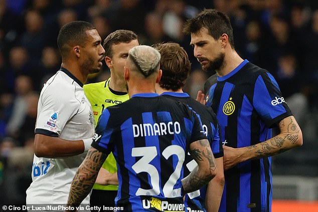 Napoli defender Juan Jesus (left) accused Inter Milan defender Francesco Acerbi (right) of racially abusing him during their teams' 1-1 draw at San Siro on Sunday evening