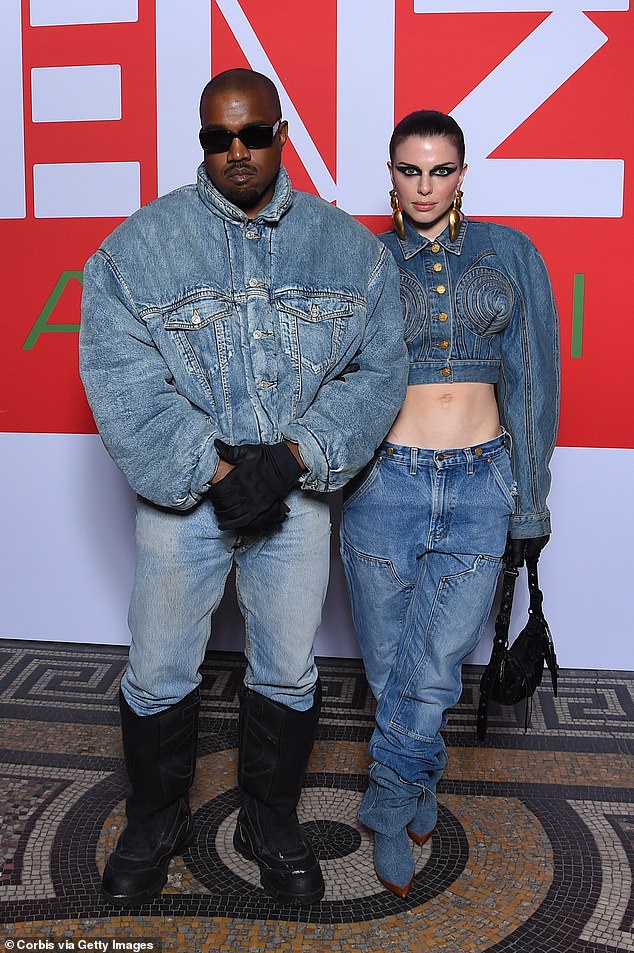 Kanye had a highly publicized relationship with actress Julia Fox in January 2022, with the pair dating for just over a month (pictured in January 2022)