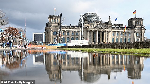 In the third phase, Russia could launch a conventional military attack on NATO members, even Germany (file image shows the Reichstag in Berlin)