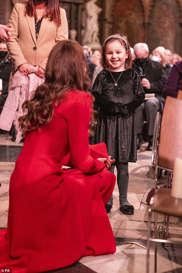 Kate met the eight-year-old twice after seeing an image of Mila staring at her father through a window in March 2020