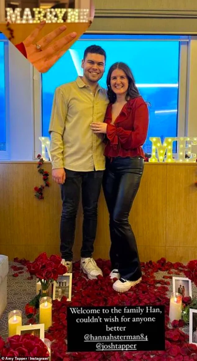 Josh Tapper, 26, from the Channel 4 series got down on one knee this weekend to propose to his partner Hannah
