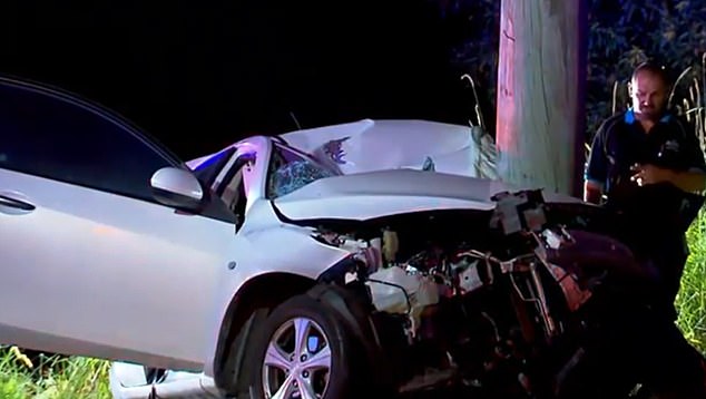 Two people have been rushed to hospital after a horrific single-vehicle crash on the Gold Coast.