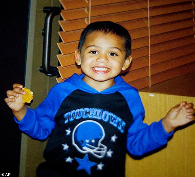 Police found the 7-year-old's remains, seen here, in a pigsty on his father and stepmother's property in November 2015