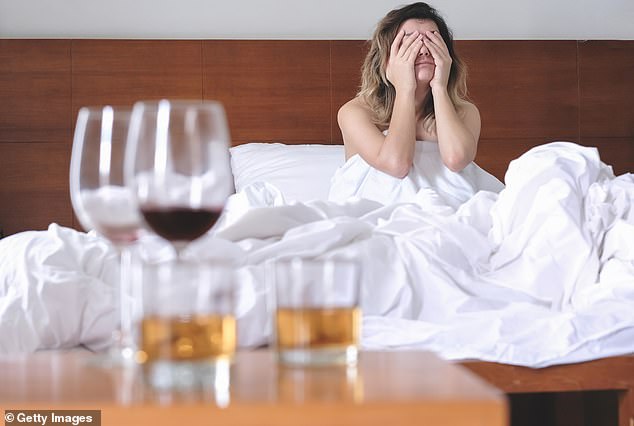 People who say they've had Covid for a long time report severe hangovers after drinking alcohol (stock image)