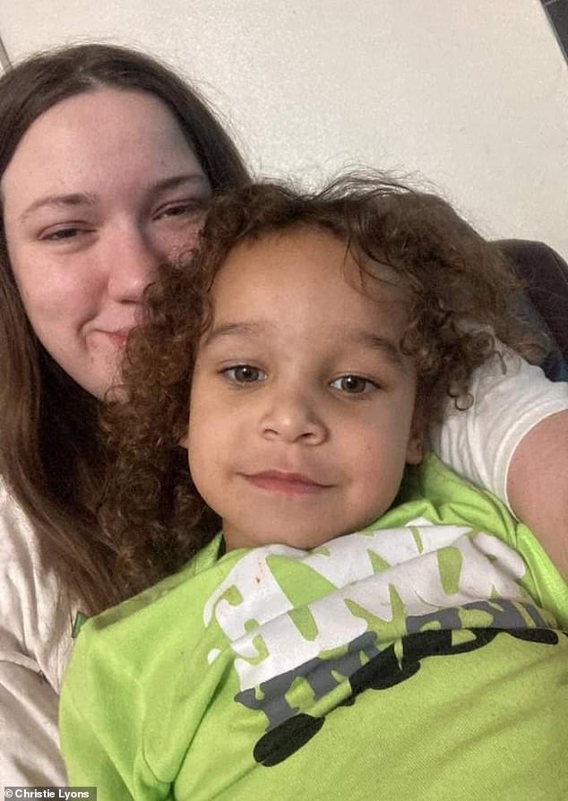 Jeremiah Turner, 5, (pictured with his mother Christie Lyons) was tragically declared brain dead after falling into a neighbor's pool earlier this month