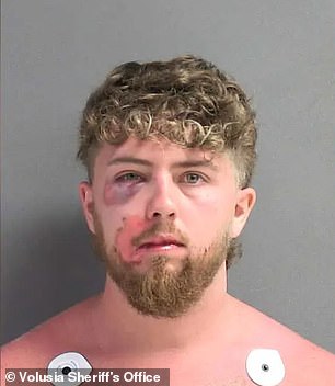 Timothy Stephens, 27, was arrested and charged with child neglect.  He also faces charges of attempted escape and alcoholic beverages on the beach, according to online arrest records