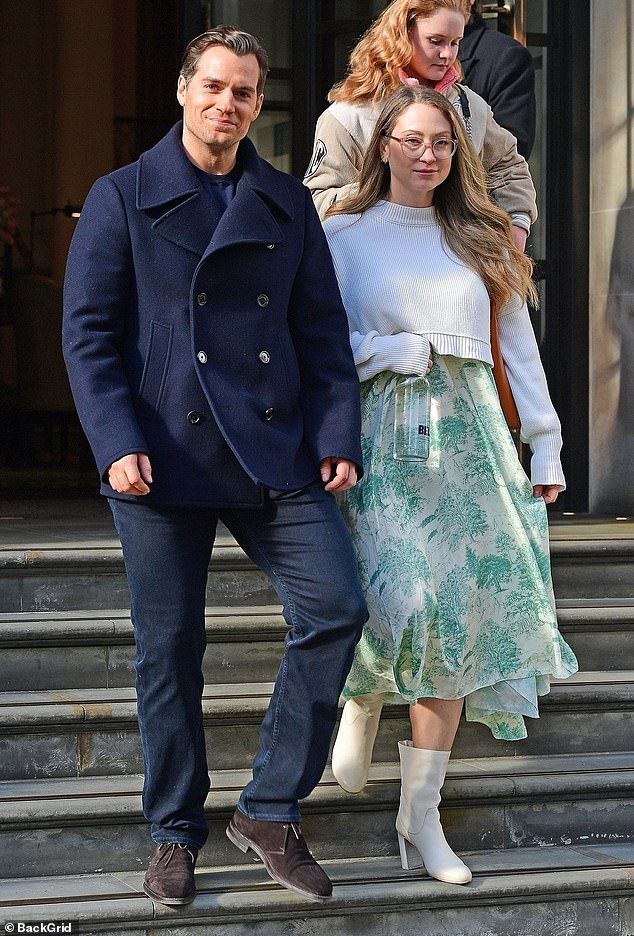 Henry Cavill made a rare appearance with his Hollywood exec girlfriend Natalie Viscuso as the pair were spotted leaving a hotel in central London on Sunday morning