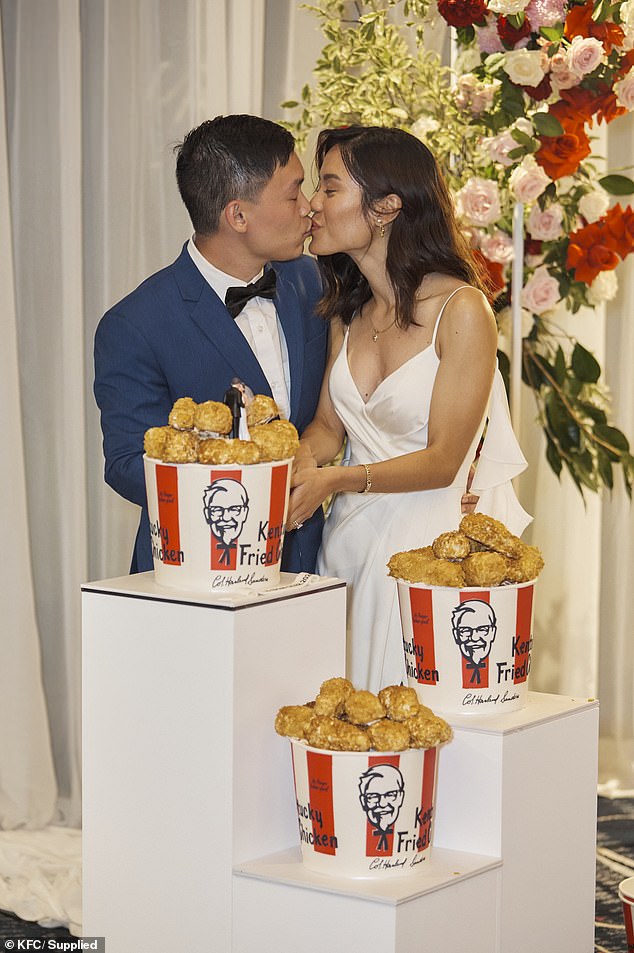 Thanh Huynh, 29, and Brian Tran, 28, had an $80,000 KFC-themed wedding