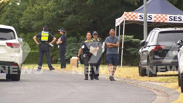 Antigoni Crescent in Warrandyte remains a crime scene where a woman and a man were found dead on Tuesday morning.  In the photo the police are on the scene