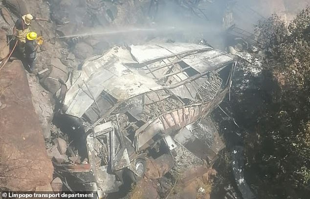 Firefighters at the scene of a bus accident on the R518 in the Waterberg district of Limpopo