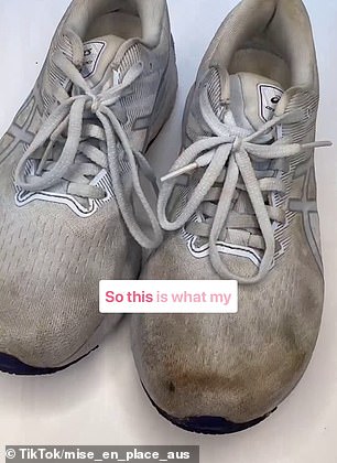 A professional cleaner has revealed the easiest way to make dirt-stained sneakers white again