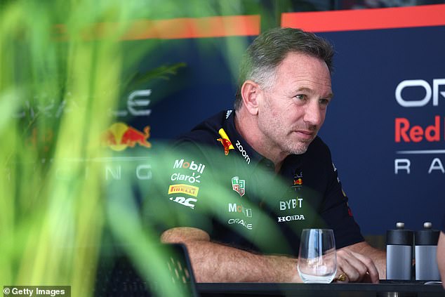 Red Bull team boss Horner (pictured) was spotted in Jeddah ahead of the Saudi Arabian Grand Prix