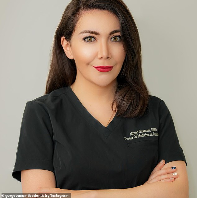 Dr.  Minoo Ghamari (pictured) explained that you should always floss before brushing your teeth for two reasons: cleanliness and effectiveness of the toothpaste