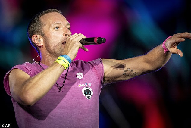 Coldplay singer Chris Martin (pictured) and BTS crooner Jin have had a blossoming friendship since their bands teamed up in 2021