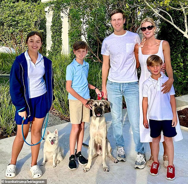 The 42-year-old former First Daughter celebrated the first day of spring yesterday by putting on a stylish display as she posed in front of an array of budding flowers in a midi dress